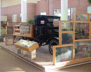 The History Factory worked with Iowa-based Pella to produce an exhibit that included a timeline—executed in the form of windows.
