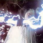 This is a screenshot from Back to the Future, when Doc harnesses electricity.