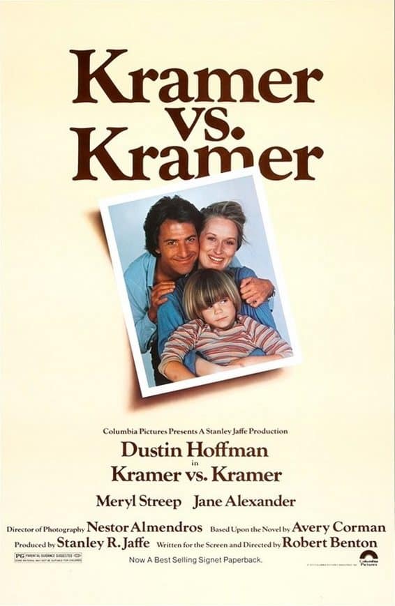Pictured: the movie poster for the 1979 movie Kramer vs. Kramer.